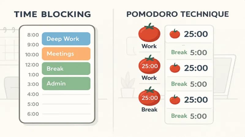 Example time blocking schedule